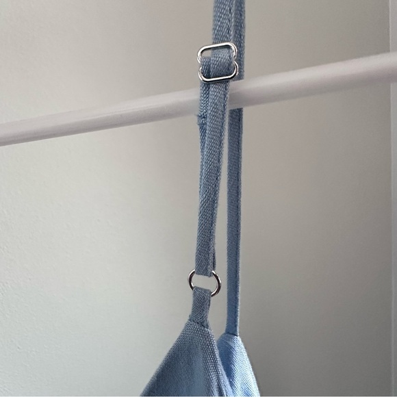 L'AGENCE Sundress Linen Blend Freestyle L Serene Blue Sleeveless V-Neck 5479 - Picture 11 of 14